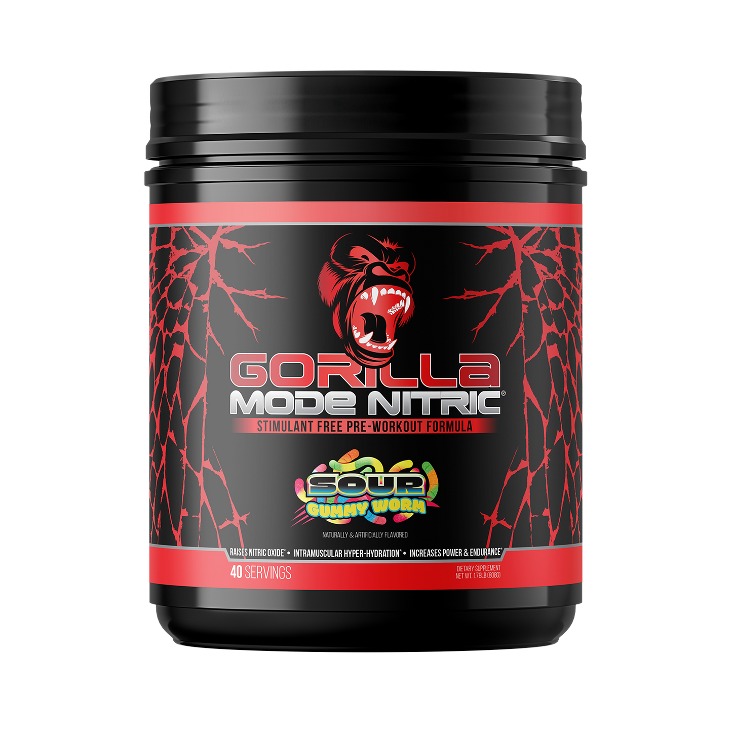 Gorilla Mode Nitric Upgraded Stimulant Free Pre Workout 768 Grams