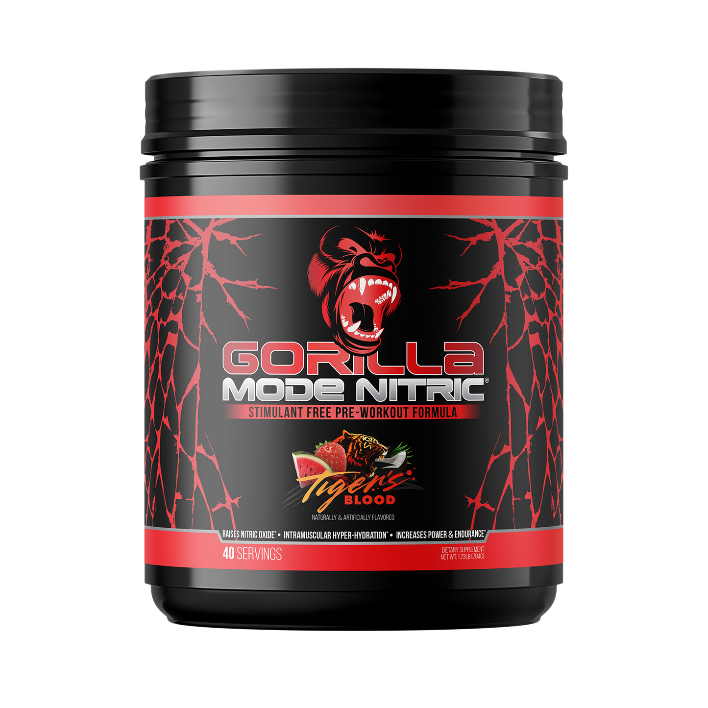 Gorilla Mode Nitric Upgraded Stimulant Free Pre Workout 768 Grams