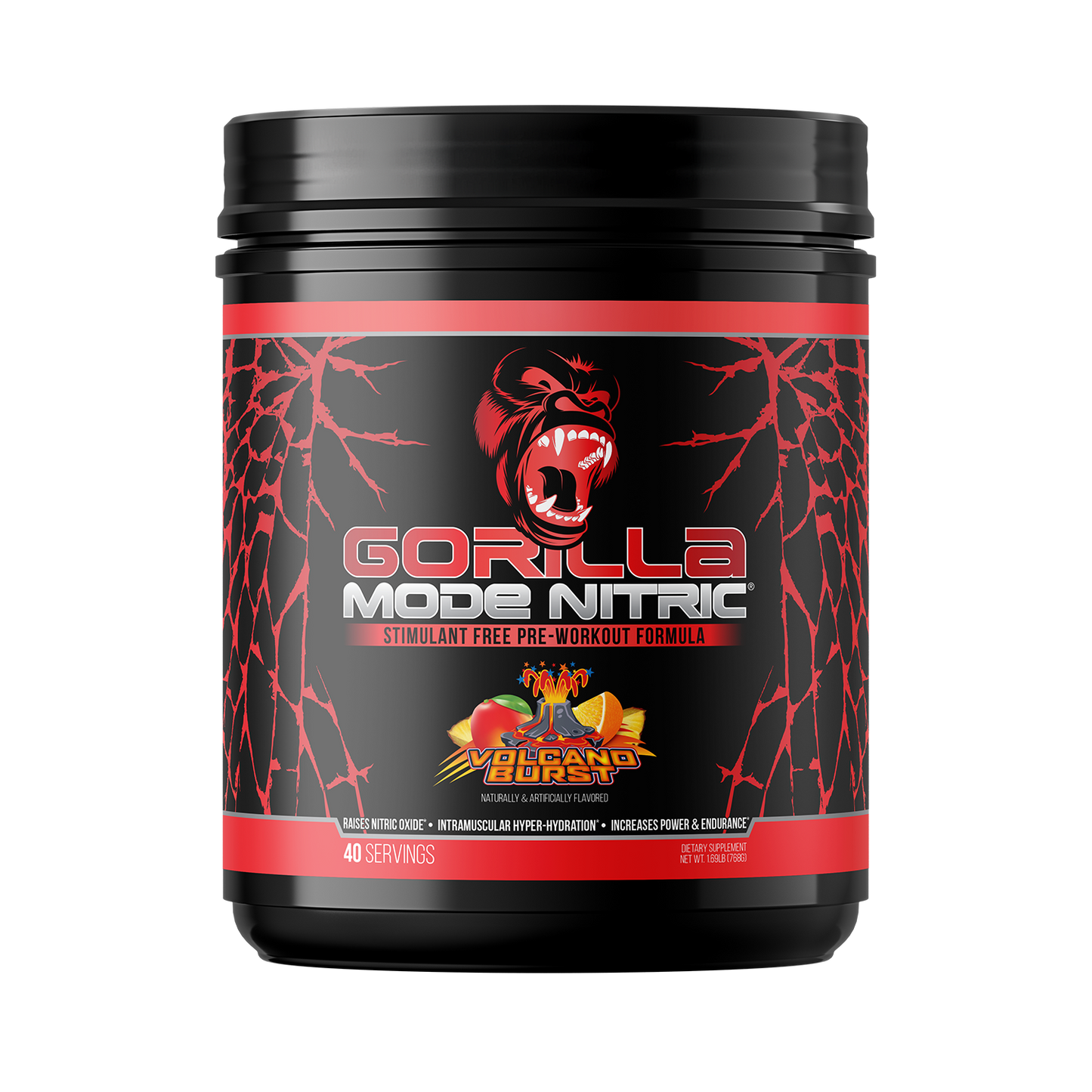 Gorilla Mode Nitric Upgraded Stimulant Free Pre Workout 768 Grams